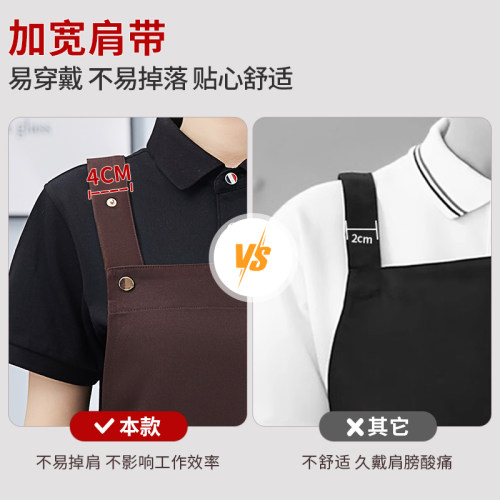 围裙定制logo印字2021新款订做水果店生鲜超市餐饮店时尚工作服女 - 图2