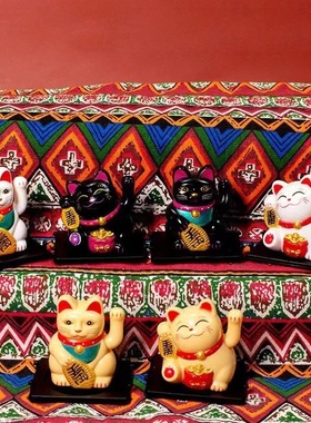 太阳能招财猫家居车载装饰摆件