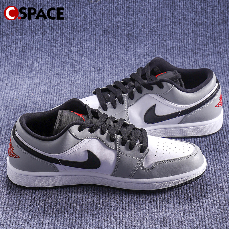 Cspace W Air Jordan 1 LowAJ1烟灰黑白灰影子低帮板鞋553558-030 - 图0