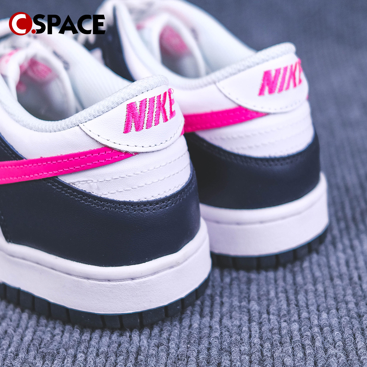 Cspace Nike Dunk Low 白黑粉 防滑耐磨休闲板鞋 FB9109-401 - 图2