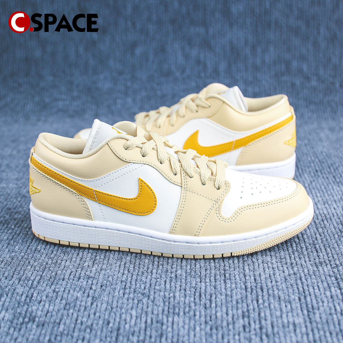 Cspace W Air Jordan 1 Low AJ1米黄 低帮复古篮球鞋 DC0774-170 - 图0