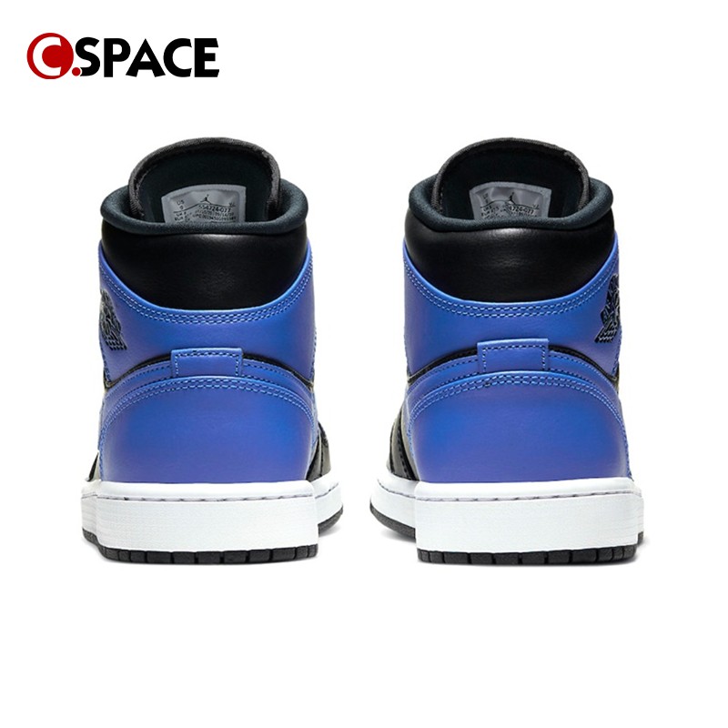 Cspace Air Jordan 1 Mid  AJ1皇家蓝 黑蓝乔1篮球鞋554724-077 - 图1