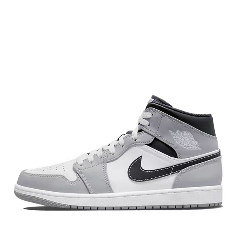 【官方直播】 Air Jordan 1 Mid AJ1 灰白黑复古篮球鞋554724-078 - 图3