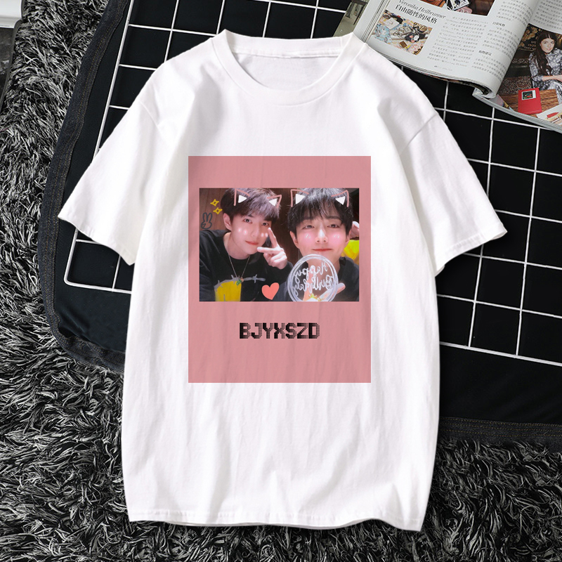 博君一肖肖战王一博同款夏季短袖T恤女写真照片粉丝应援衣服潮_虎窝淘