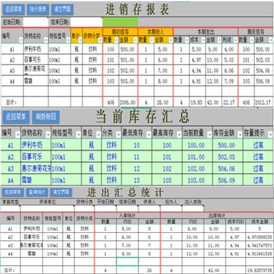 仓库管理系统进销存excel库房入库出库库存管理软件工厂记账表格-图2