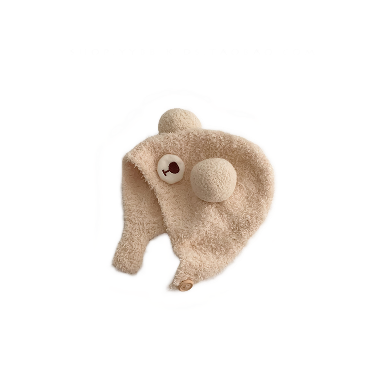 婴儿帽子秋冬季可爱卡通小熊保暖加绒毛线帽男女宝宝套头包头帽潮,淘宝优惠券,粉丝福利购,淘宝优惠卷