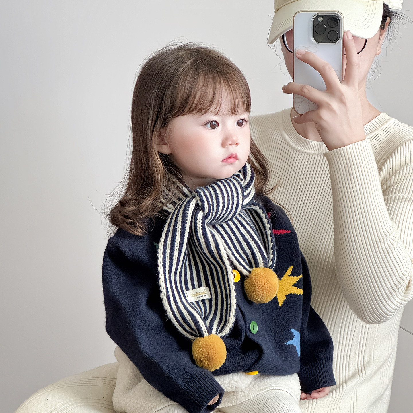 儿童围巾秋冬季保暖韩版条纹防风围脖男女宝宝出游针织毛线护脖潮,淘宝优惠券,粉丝福利购,淘宝优惠卷