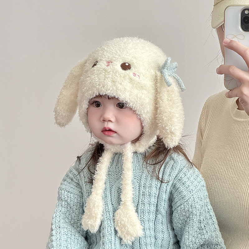 儿童帽子秋冬季保暖加厚护耳帽女宝宝可爱超萌防风毛绒针织帽韩版,淘宝优惠券,粉丝福利购,淘宝优惠卷
