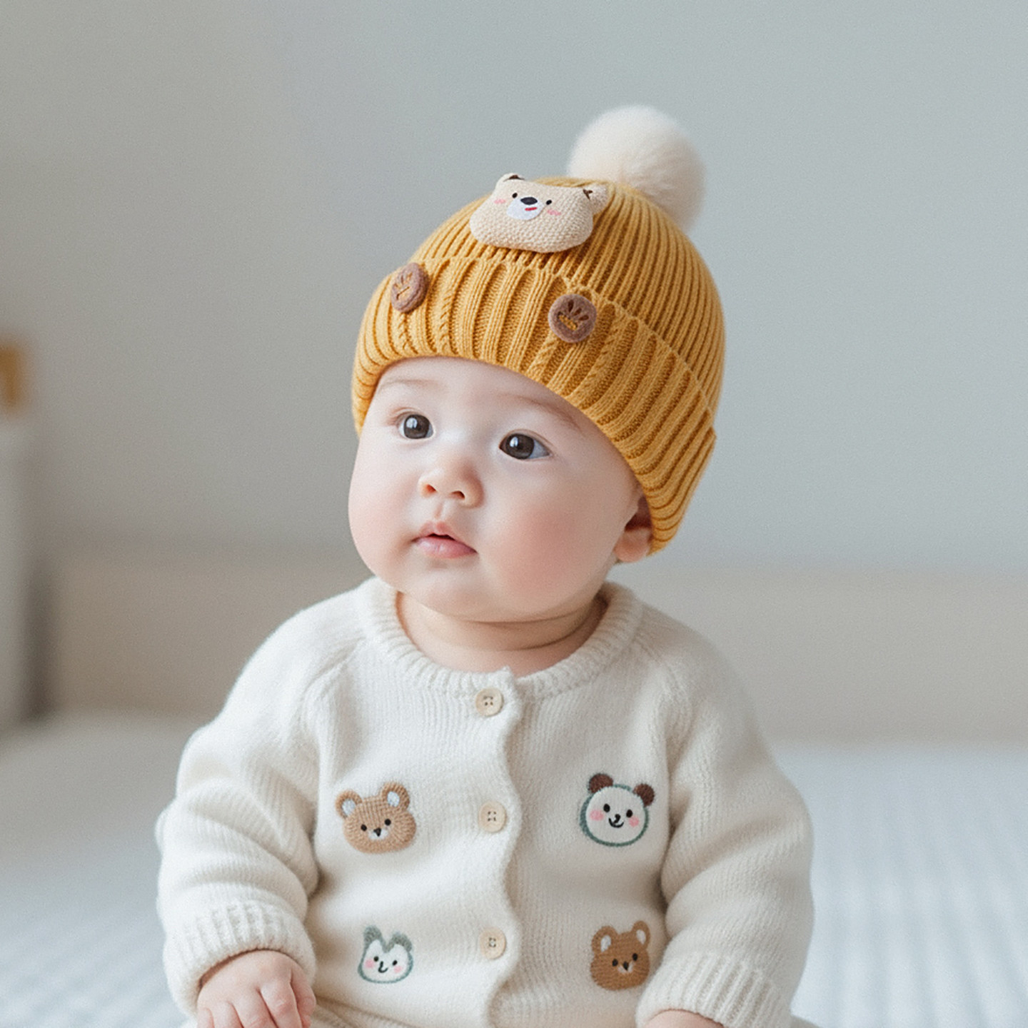 儿童帽子秋冬季保暖加厚针织套头帽男婴女宝宝可爱防风防寒毛线帽,淘宝优惠券,粉丝福利购,淘宝优惠卷