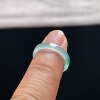 Natural A-grade ice jade floating flower square ring