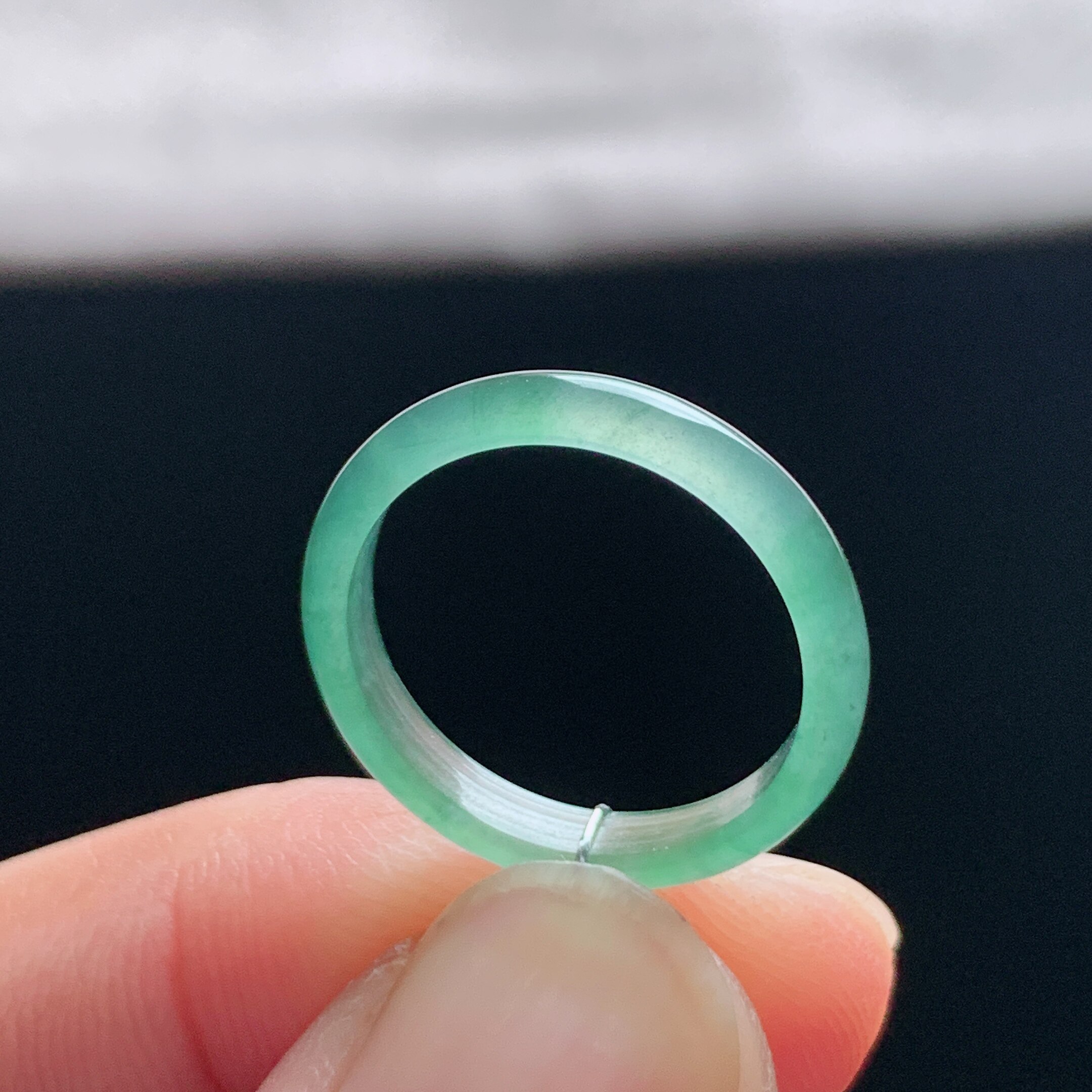Natural A-grade ice jade grape meat ring