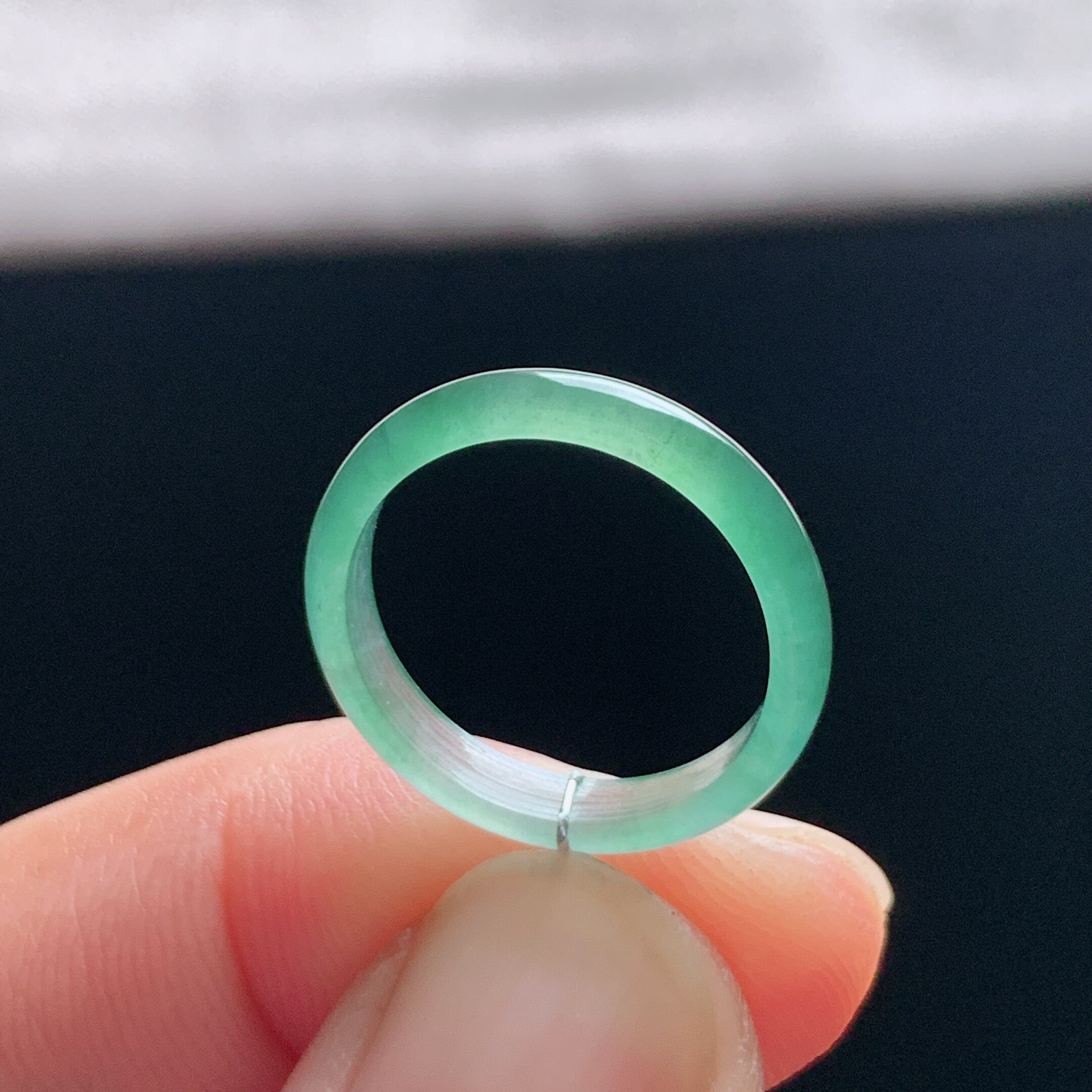 Natural A-grade ice jade grape meat ring