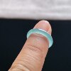 Natural A-grade ice sky blue jade ring