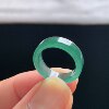 Natural A-grade ice jade lake blue square ring