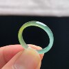 Natural A-grade ice yellow jade square ring