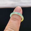 Natural A-grade ice waxy yellow jade ring