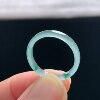 Natural A-grade ice jade floating flower square ring