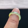 Natural A-grade ice yellow jade square ring