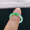 Natural A-grade ice-green jade ring