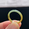 Natural A-grade ice yellow jade ring