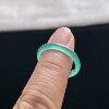 Natural A-grade ice sky blue jade ring