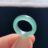 Natural A-grade ice clear water green jadeite ring