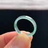 Natural A-grade ice jade floating flower square ring