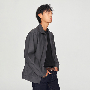 Lee Y2K深灰哑光PU皮夹克