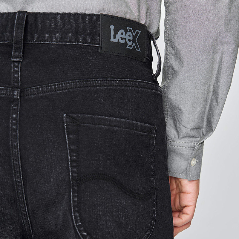 【张凌赫代言】Lee25秋冬新EasyRider761宽松阔腿黑灰色男牛仔裤 - 图3