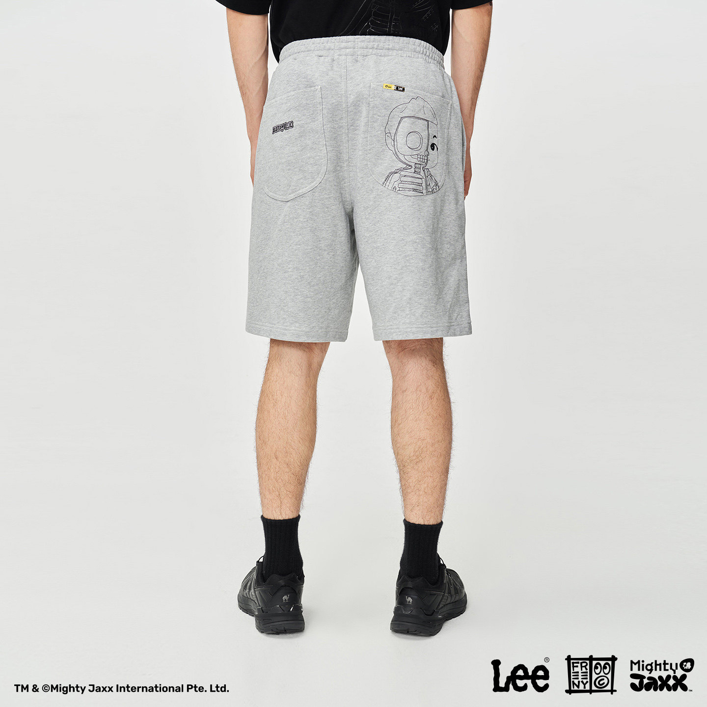 【MIGHTY JAXX联名】Lee商场同款25秋冬新舒适浅花灰男女同款短裤,淘宝优惠券,粉丝福利购,淘宝优惠卷