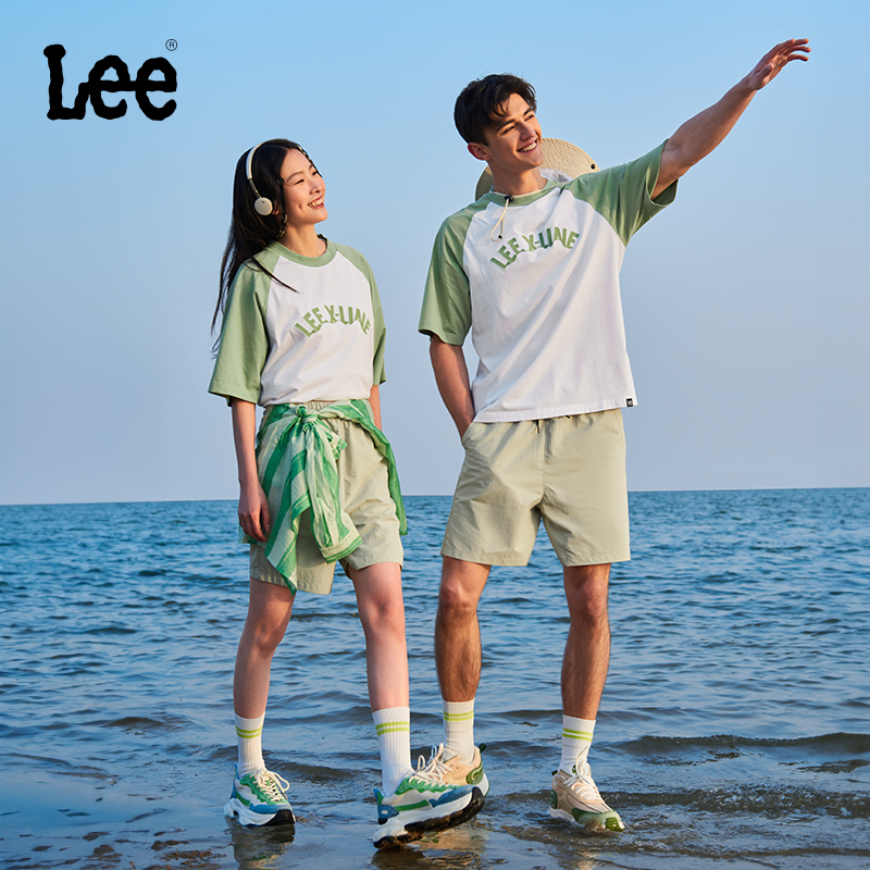 Lee24春夏新品舒适版圆领插肩袖男女同款短袖T恤LUT0083294LE-K14 - 图0