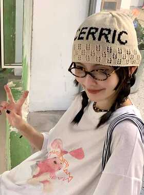 韩版针织帽子女秋季显脸小包头帽