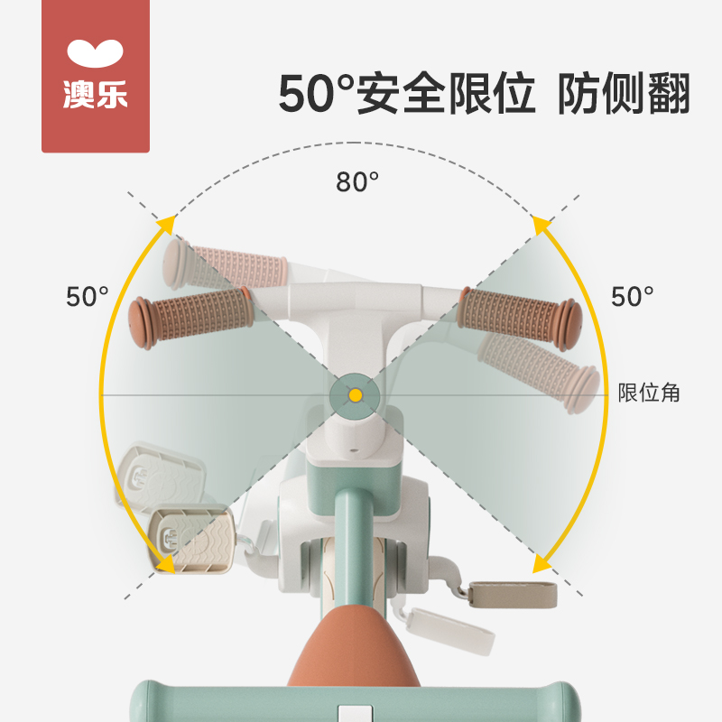 澳乐三轮车1-2-3-4岁宝宝可平衡车 澳乐三轮车