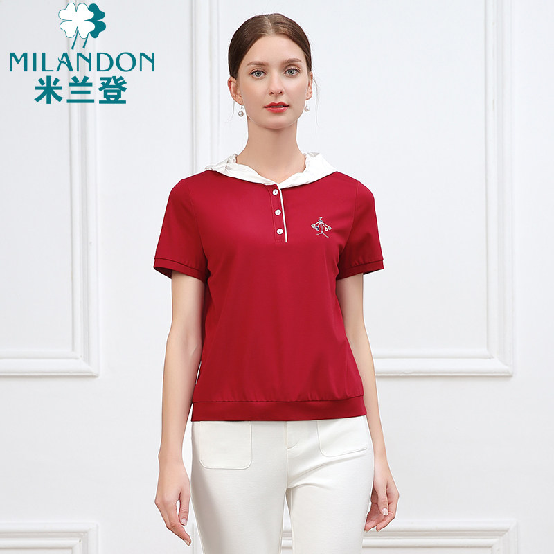 米兰登中老年妈妈装休闲连帽t恤 米兰登服饰中老年女装