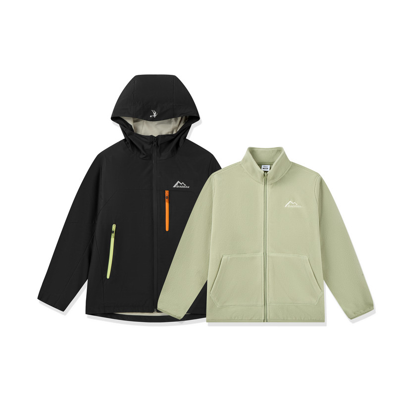 乔丹儿童男童加绒外套摇粒两件套2025秋冬新款大童三合一户外风衣,淘宝优惠券,粉丝福利购,淘宝优惠卷