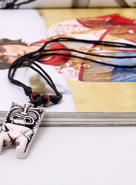 韩版饰品  树脂蜡绳项链 印第安项链  旅游区饰品