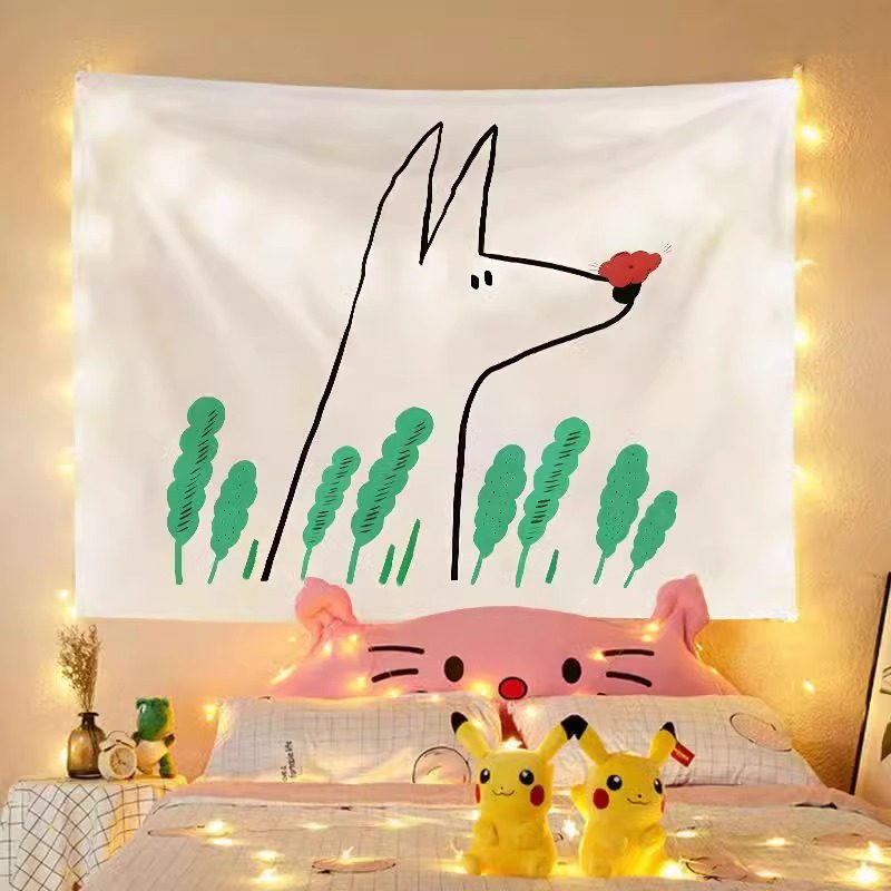 新款 ins风卡通治愈系挂布宿舍墙面免打孔卧室床头布房拍照背景布,淘宝优惠券,粉丝福利购,淘宝优惠卷