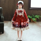 Осеннее платье, детский осенний наряд маленькой принцессы, рождественская юбка, стиль Лолита, коллекция 2022