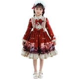 Осеннее платье, детский осенний наряд маленькой принцессы, рождественская юбка, стиль Лолита, коллекция 2022