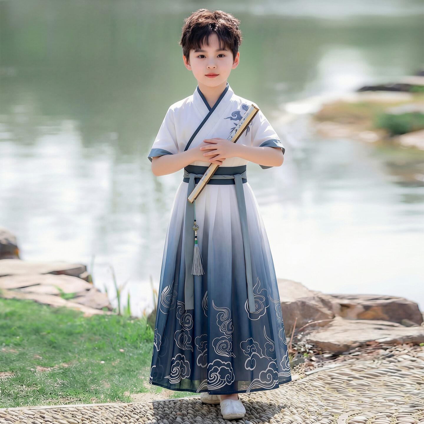 汉服男童2026新款儿童夏季新中式国风唐装男孩古风帅气小少爷古装