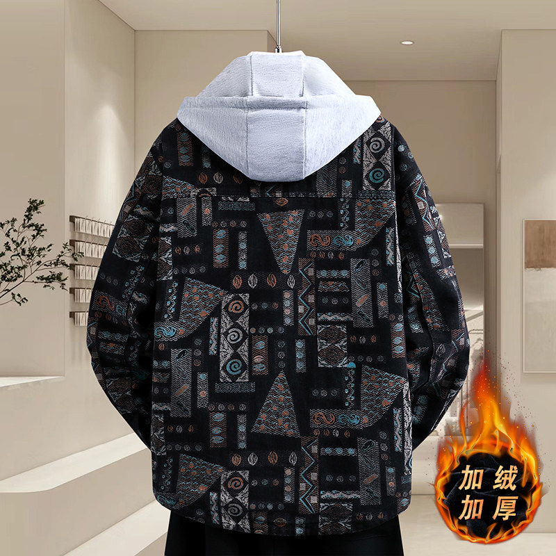 民族风牛仔外套男秋冬季2025新款加绒加厚夹克青少年学生牛仔棉衣,淘宝优惠券,粉丝福利购,淘宝优惠卷