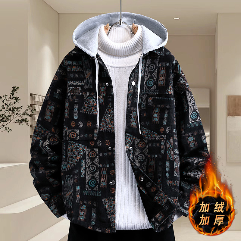 民族风牛仔外套男秋冬季2025新款加绒加厚夹克青少年学生牛仔棉衣,淘宝优惠券,粉丝福利购,淘宝优惠卷