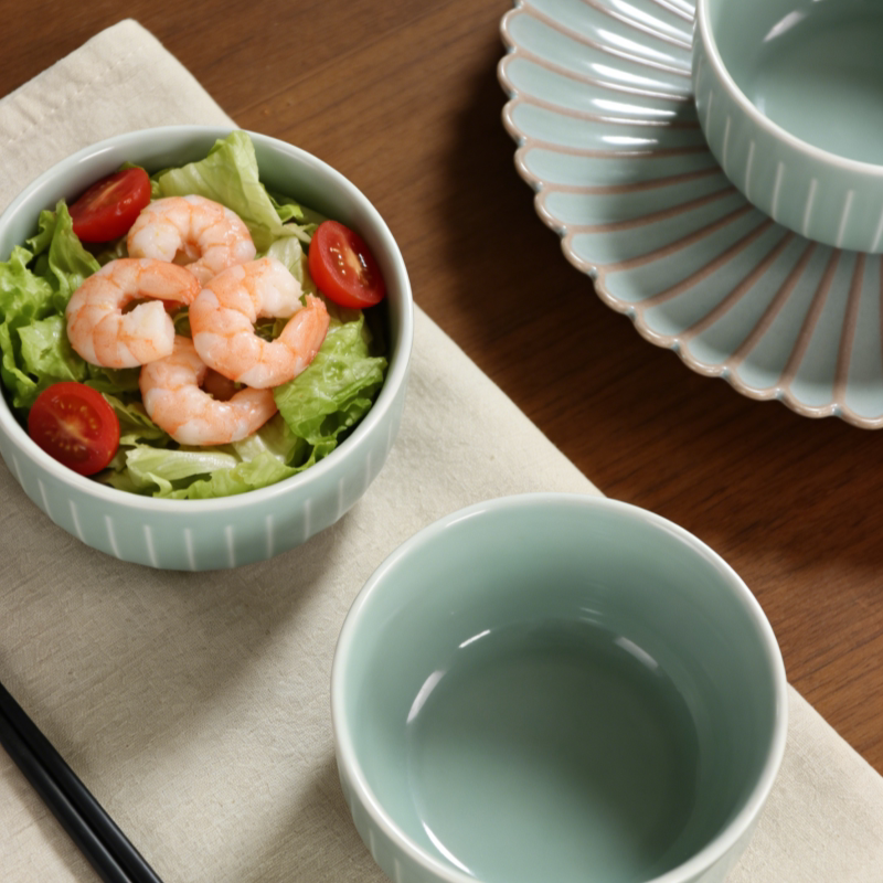 4英寸饭碗陶瓷新中式碗可微波炉洗碗机加厚米饭碗家用饭碗青瓷碗