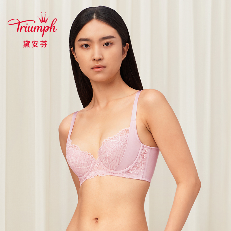 Triumph/黛安芬逆龄天堂大胸支撑内衣女侧收副乳蕾丝文胸16-8895-图0