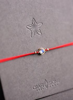 月光石手链女包金纯银原创