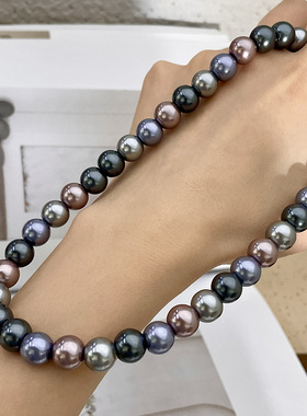 拼接水晶闪钻合金古巴链女士