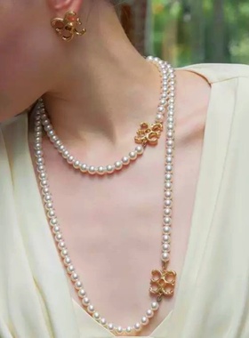 大logo存在感气质长短叠带毛衣链