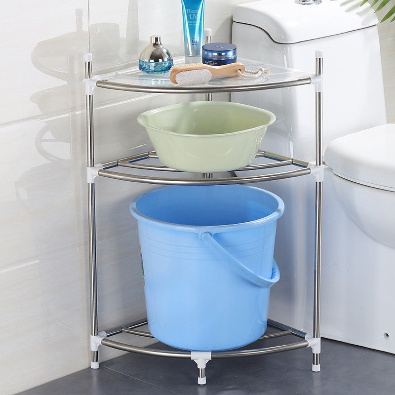 卫生间三角置物架洗手间脸盆架浴室不锈钢多层落地厕所墙角收纳架,淘宝优惠券,粉丝福利购,淘宝优惠卷