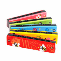 Harmonica child wood harmonica beginners students young children with musical instruments Puzzle Small Toy Mini whistle Whistle Harmonica