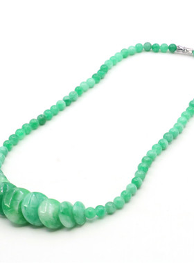 6-14mm圆珠圆饼翡翠女天然石项链